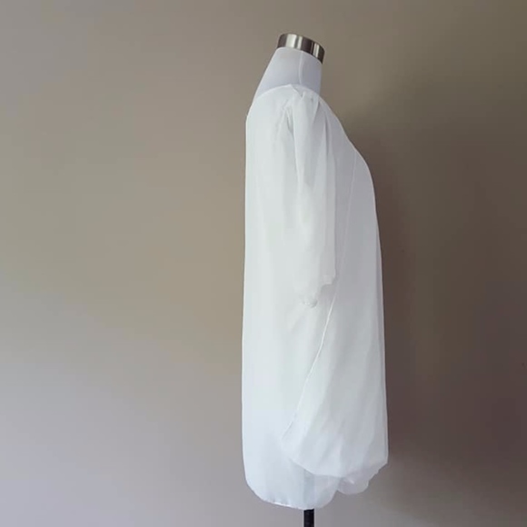 Sheer White Chiffon Top Dress Small - Picture 4 of 8